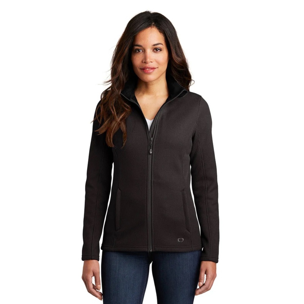 OGIO Ladies Grit Black Zip Up Fleece Jacket - Egnyte